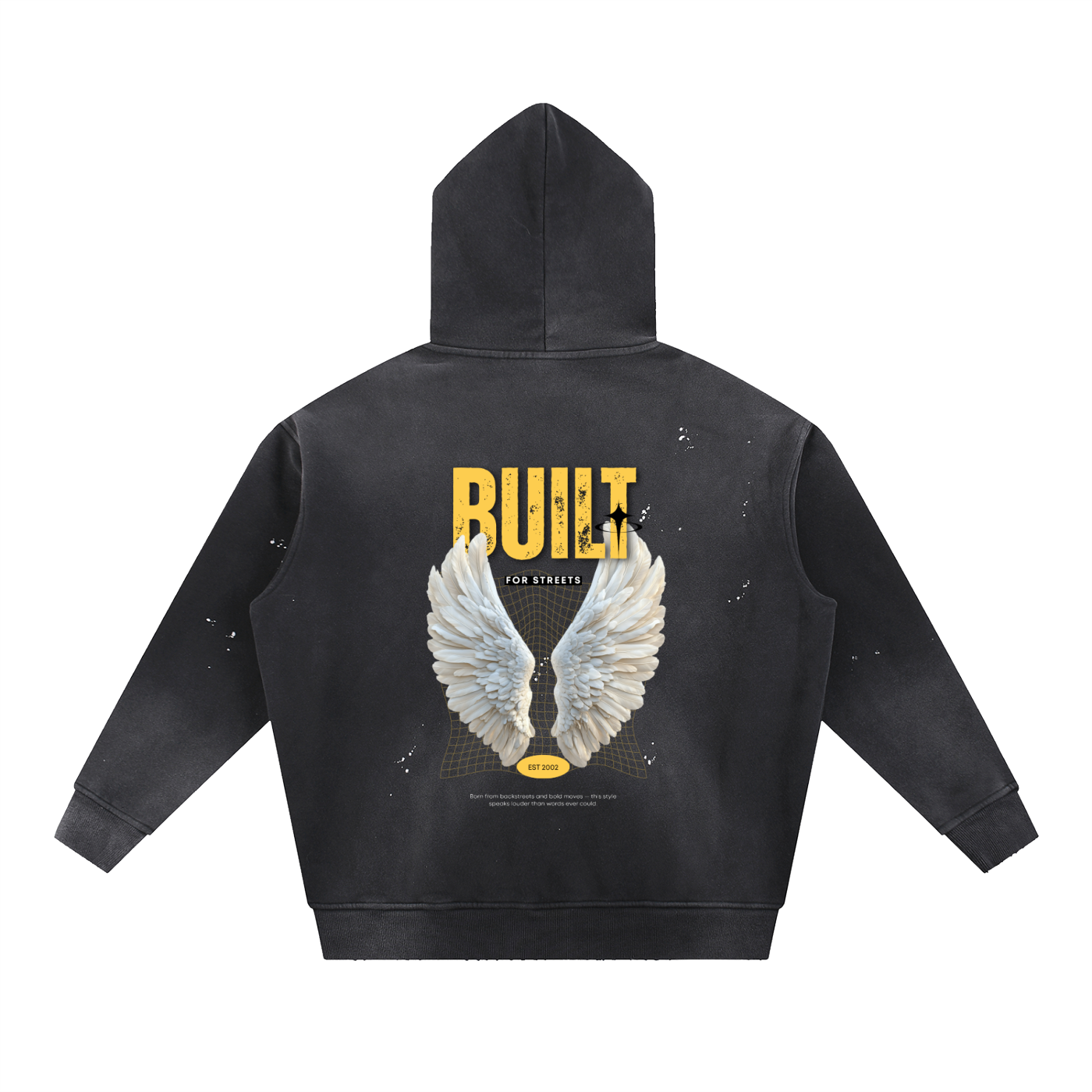 Vintage Washed Frayed Fleece Hoodie