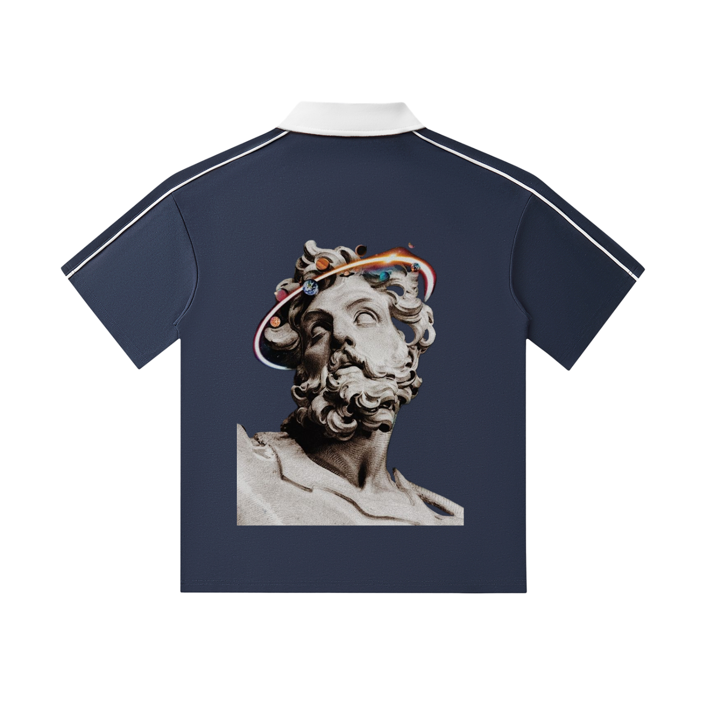 Contrast Collar Short-Sleeve Polo Shirt