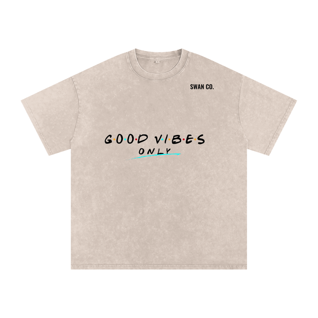 Snow Washed Oversized Cotton T-Shirt