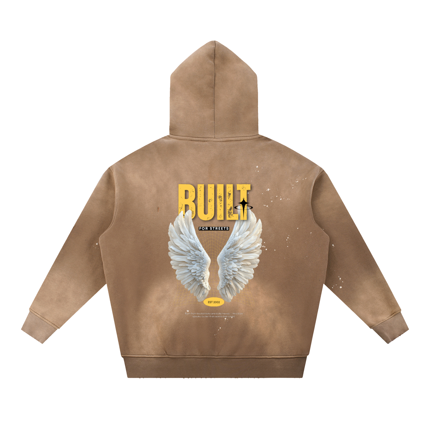 Vintage Washed Frayed Fleece Hoodie