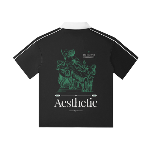 Contrast Collar Short-Sleeve Polo Shirt