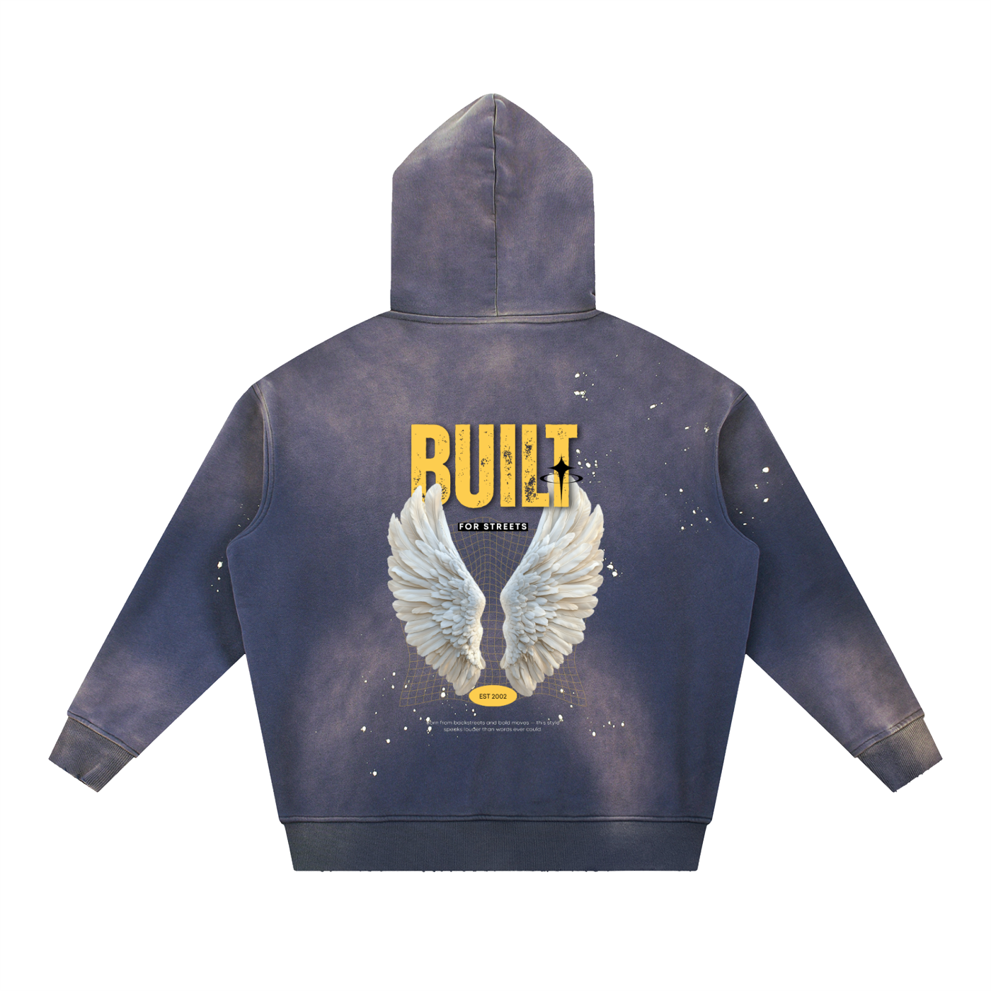 Vintage Washed Frayed Fleece Hoodie